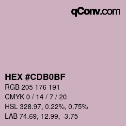 Color code: HEX #CDB0BF | qconv.com