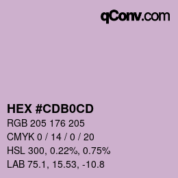 Color code: HEX #CDB0CD | qconv.com