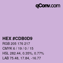 颜色代码: HEX #CDB0D9 | qconv.com