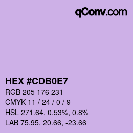 Color code: HEX #CDB0E7 | qconv.com