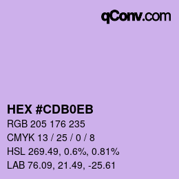 Color code: HEX #CDB0EB | qconv.com