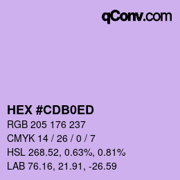 カラーコード: HEX #CDB0ED | qconv.com