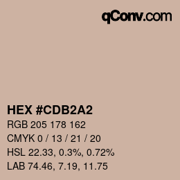 カラーコード: HEX #CDB2A2 | qconv.com