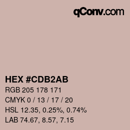 Color code: HEX #CDB2AB | qconv.com