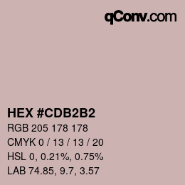 Farbcode: HEX #CDB2B2 | qconv.com