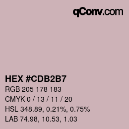 カラーコード: HEX #CDB2B7 | qconv.com