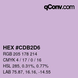 Color code: HEX #CDB2D6 | qconv.com