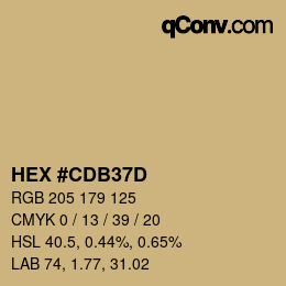 カラーコード: HEX #CDB37D | qconv.com