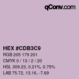 カラーコード: HEX #CDB3C9 | qconv.com