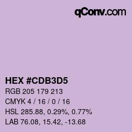 Color code: HEX #CDB3D5 | qconv.com