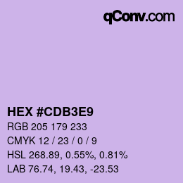 Color code: HEX #CDB3E9 | qconv.com
