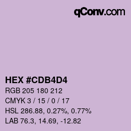カラーコード: HEX #CDB4D4 | qconv.com