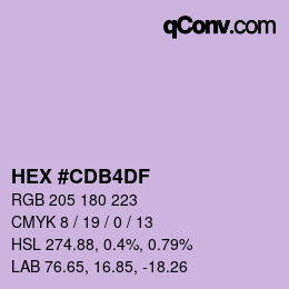 カラーコード: HEX #CDB4DF | qconv.com