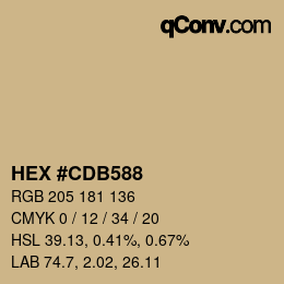 颜色代码: HEX #CDB588 | qconv.com