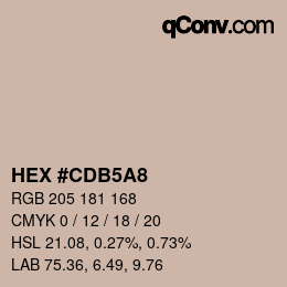 Farbcode: HEX #CDB5A8 | qconv.com