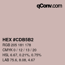 カラーコード: HEX #CDB5B2 | qconv.com