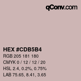 Color code: HEX #CDB5B4 | qconv.com