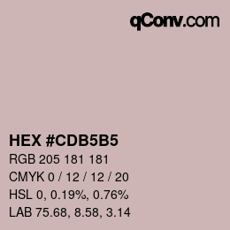 Color code: HEX #CDB5B5 | qconv.com