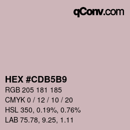 カラーコード: HEX #CDB5B9 | qconv.com