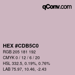 カラーコード: HEX #CDB5C0 | qconv.com