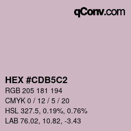カラーコード: HEX #CDB5C2 | qconv.com