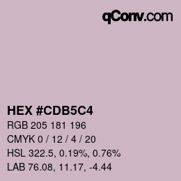 Color code: HEX #CDB5C4 | qconv.com