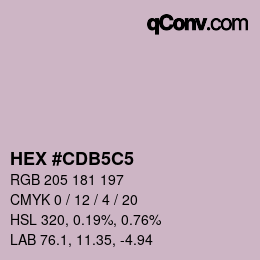 カラーコード: HEX #CDB5C5 | qconv.com