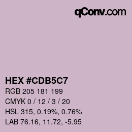 Color code: HEX #CDB5C7 | qconv.com