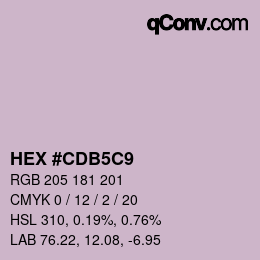カラーコード: HEX #CDB5C9 | qconv.com