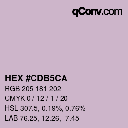 カラーコード: HEX #CDB5CA | qconv.com