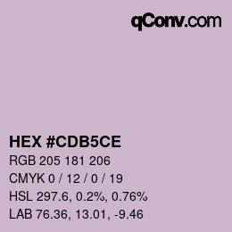 カラーコード: HEX #CDB5CE | qconv.com