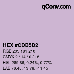 Color code: HEX #CDB5D2 | qconv.com