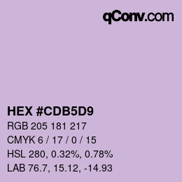 カラーコード: HEX #CDB5D9 | qconv.com