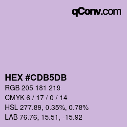 Color code: HEX #CDB5DB | qconv.com