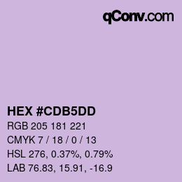 Color code: HEX #CDB5DD | qconv.com