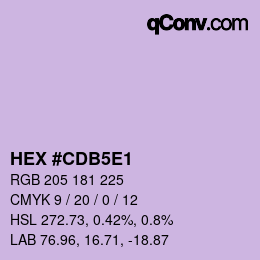 Color code: HEX #CDB5E1 | qconv.com