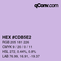 Color code: HEX #CDB5E2 | qconv.com