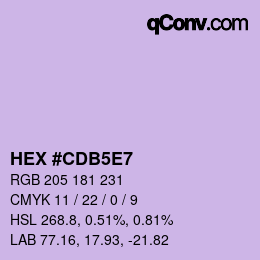 カラーコード: HEX #CDB5E7 | qconv.com