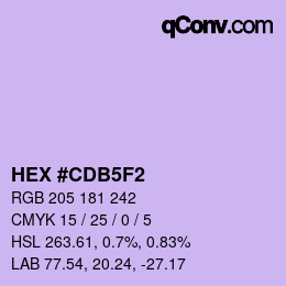 颜色代码: HEX #CDB5F2 | qconv.com