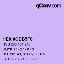 Color code: HEX #CDB5F8 | qconv.com