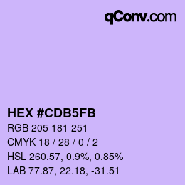 カラーコード: HEX #CDB5FB | qconv.com