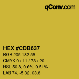 カラーコード: HEX #CDB637 | qconv.com