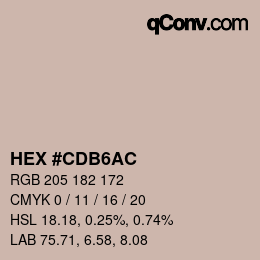 カラーコード: HEX #CDB6AC | qconv.com