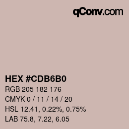 Farbcode: HEX #CDB6B0 | qconv.com