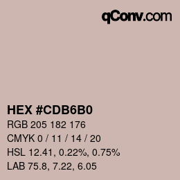 カラーコード: HEX #CDB6B0 | qconv.com