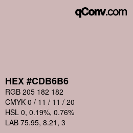 Color code: HEX #CDB6B6 | qconv.com