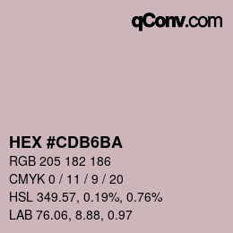 カラーコード: HEX #CDB6BA | qconv.com