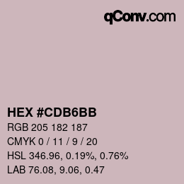 Color code: HEX #CDB6BB | qconv.com