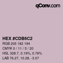 カラーコード: HEX #CDB6C2 | qconv.com