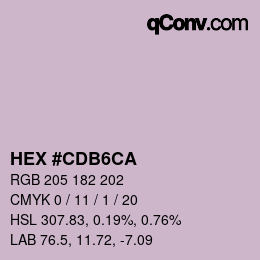 颜色代码: HEX #CDB6CA | qconv.com